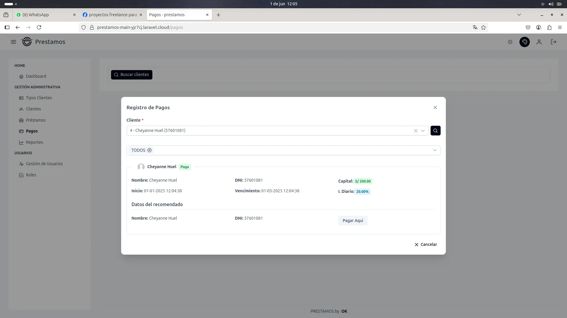 Sistema de Préstamos — captura 5