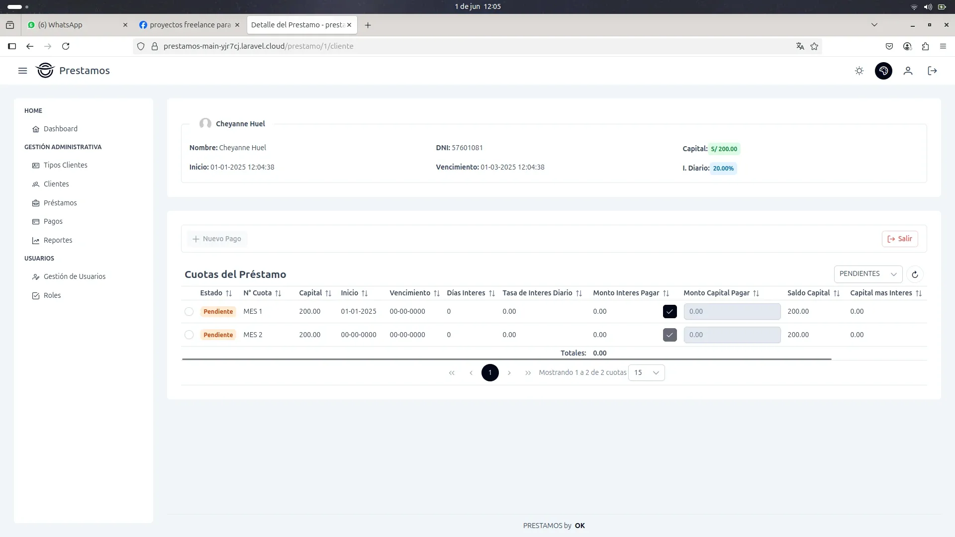 Sistema de Préstamos — captura 3