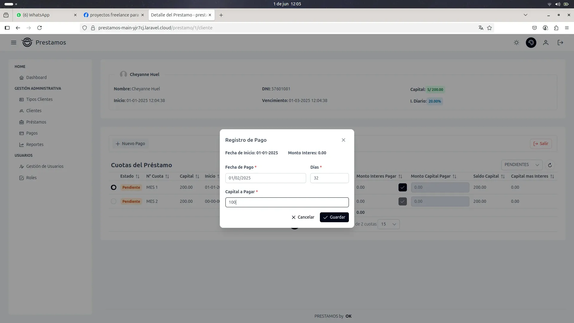 Sistema de Préstamos — captura 4
