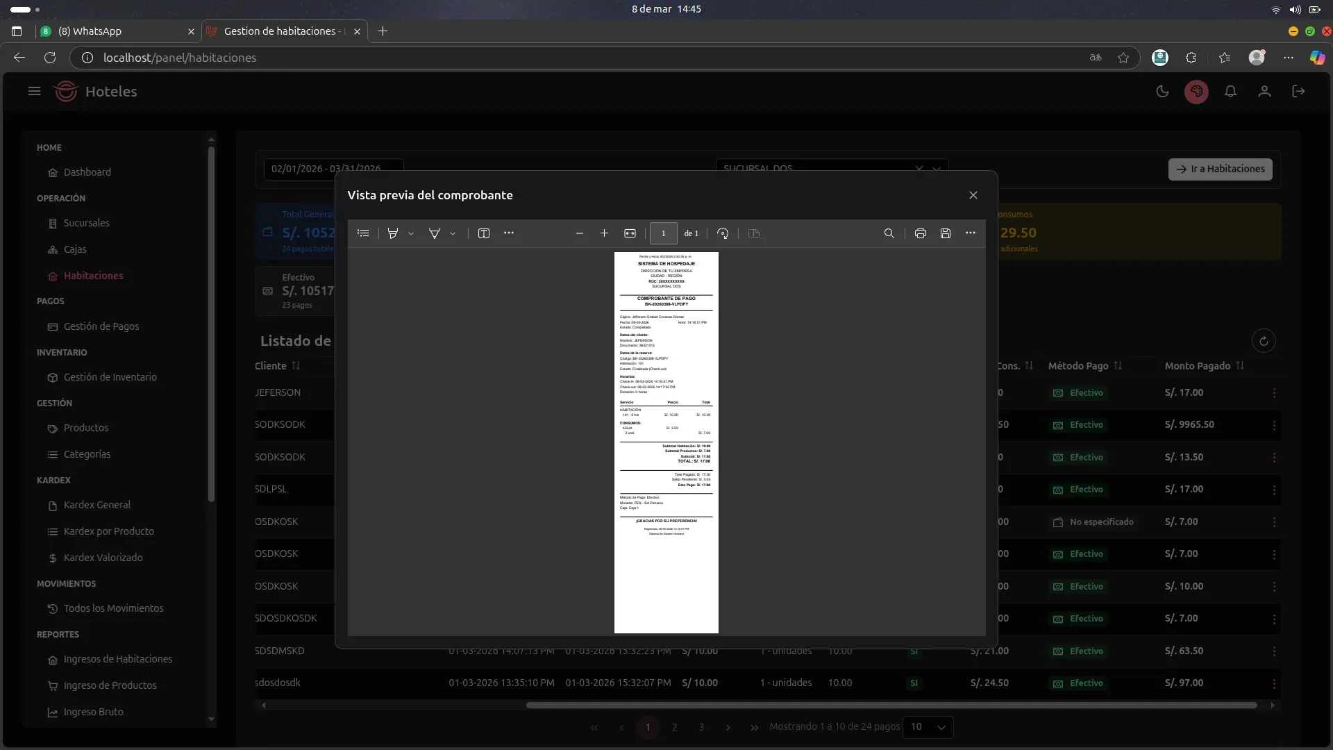 Sistema de Hoteles — captura 10