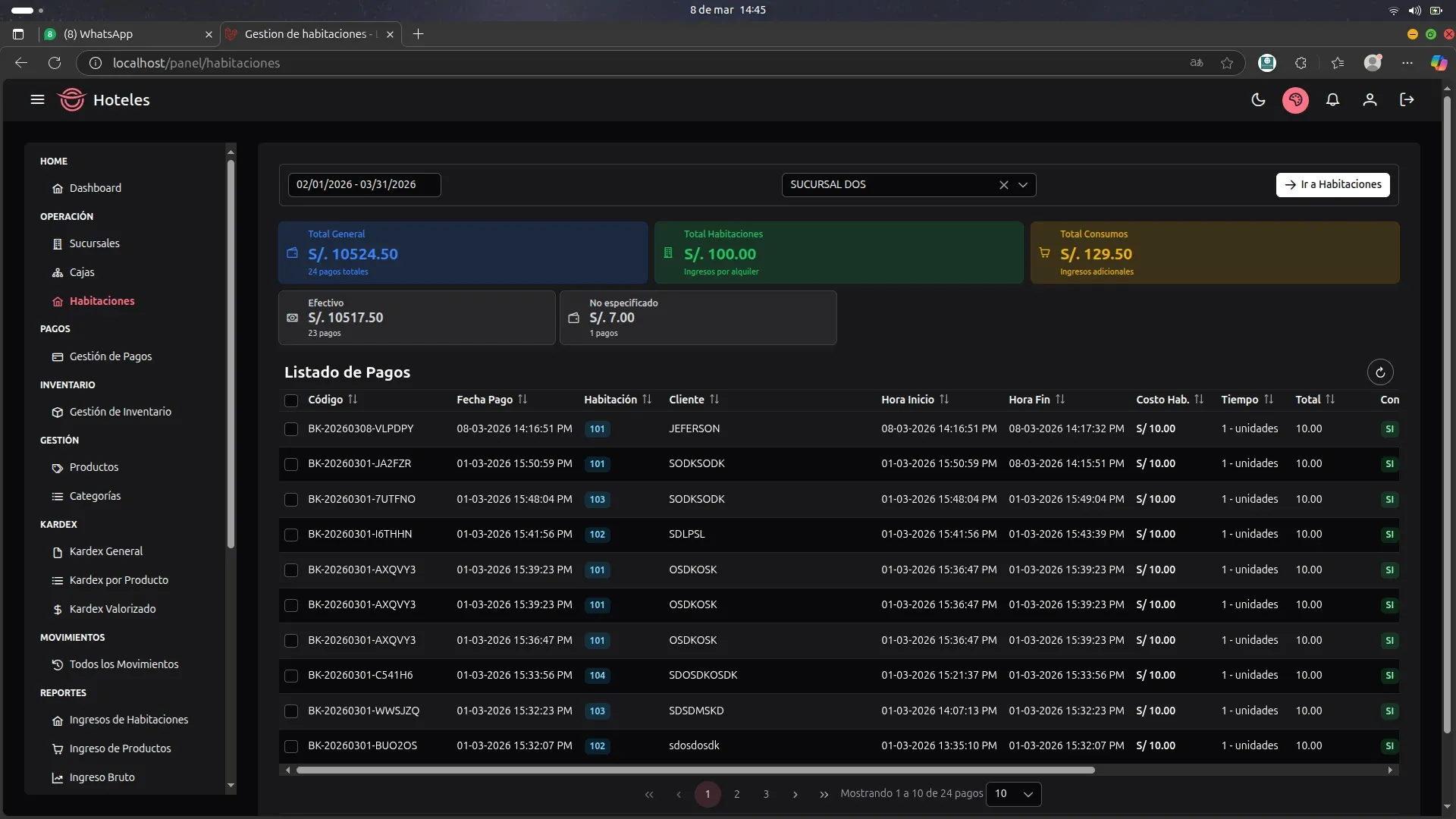 Sistema de Hoteles — captura 12