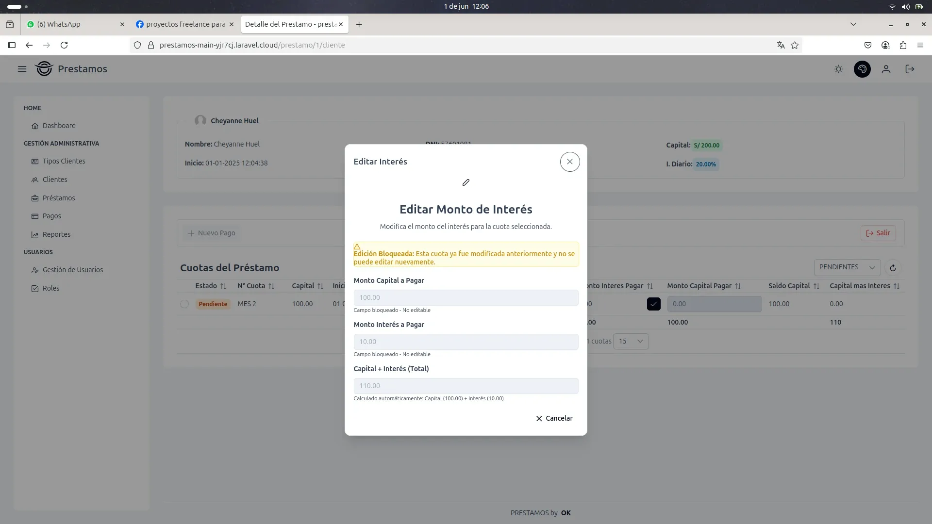 Sistema de Préstamos — captura 11